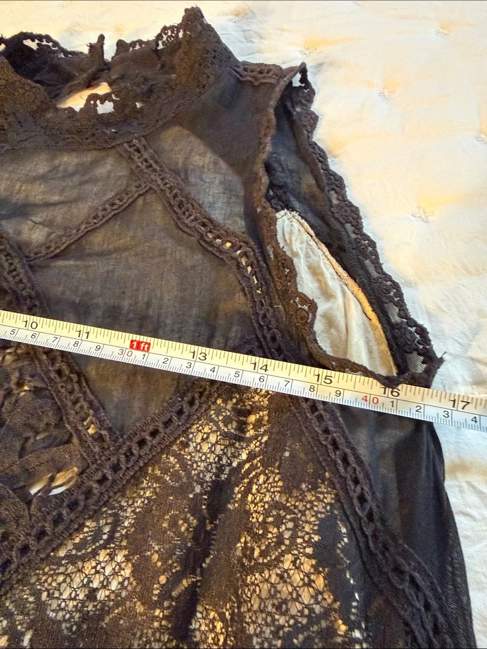 Free People Black angel Lace-Trim mini dress
